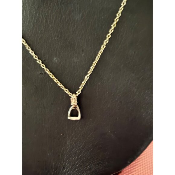 Equestrian Stirrup Necklace & Earrings Set Silver Tone Horse Riding Pierced - Picture 15 of 16